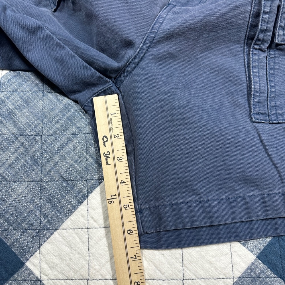 90s LL Bean Comfort Waist Cargo Shorts Mens 36 Blue Cotton Canvas Utility 225022 - Picture 5 of 7